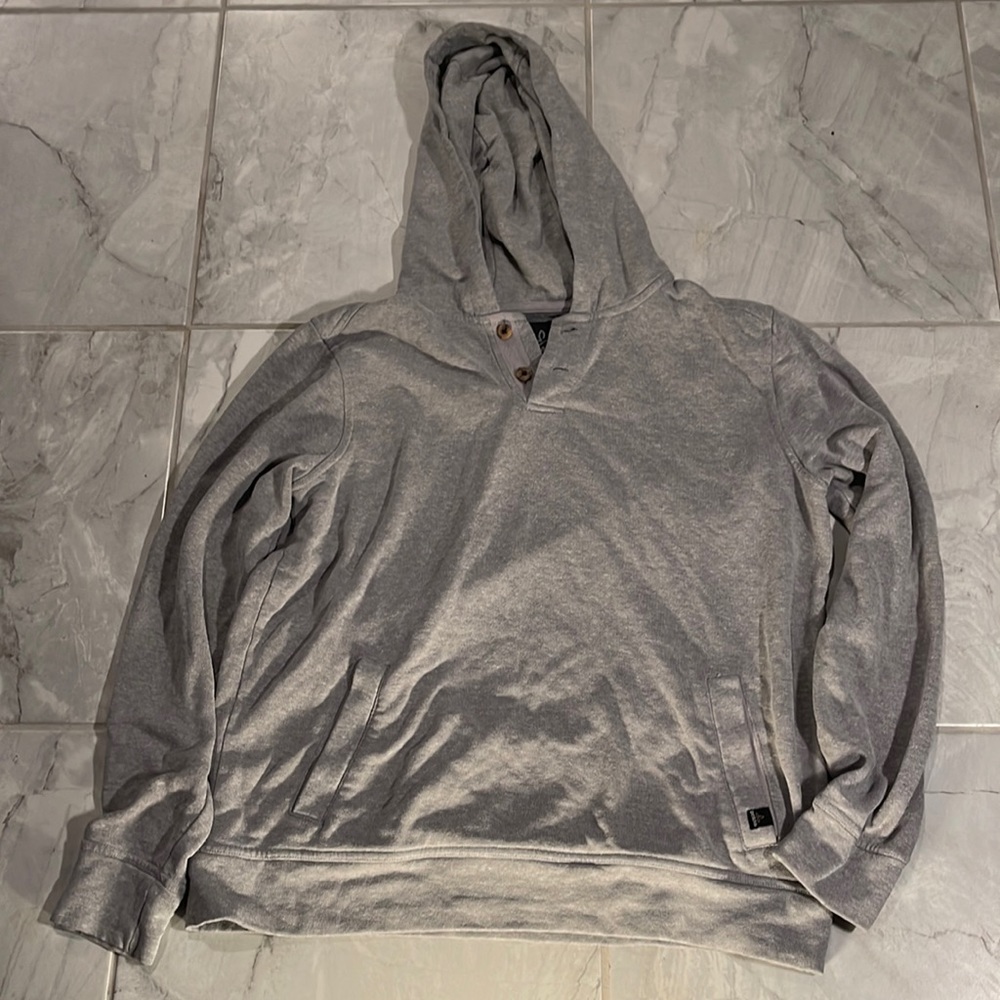 Prana Trawler Hooded Henley hoodie hoody hemp tencel sweater sweatshirt medium
